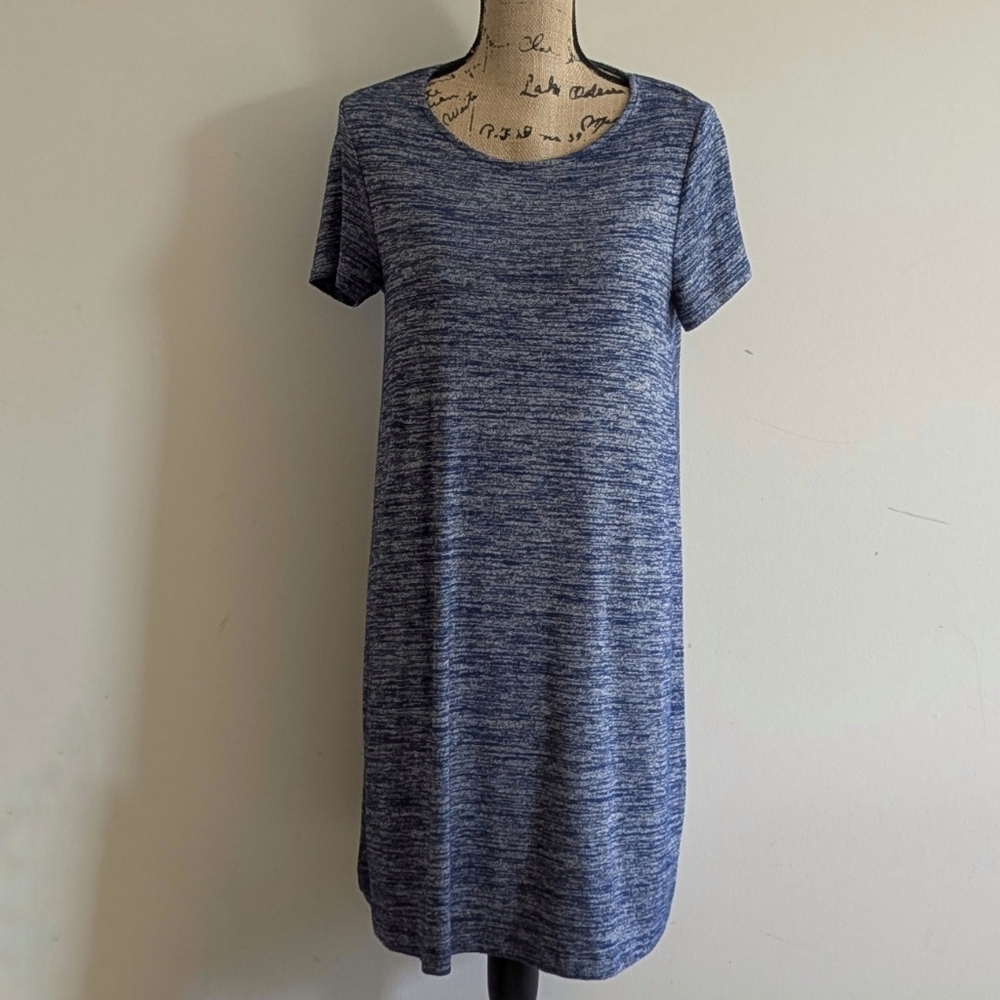 Gap Heathered Blue Knit Shift Dress Large